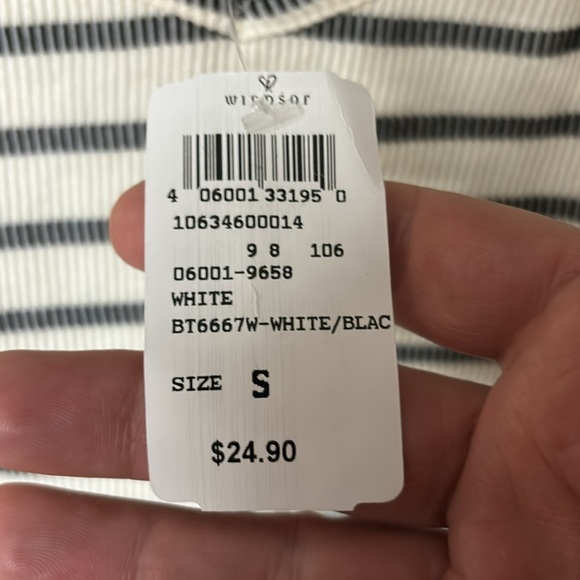 Windsor off the shoulder long sleeve tunic size small white and black - Picture 4 of 6